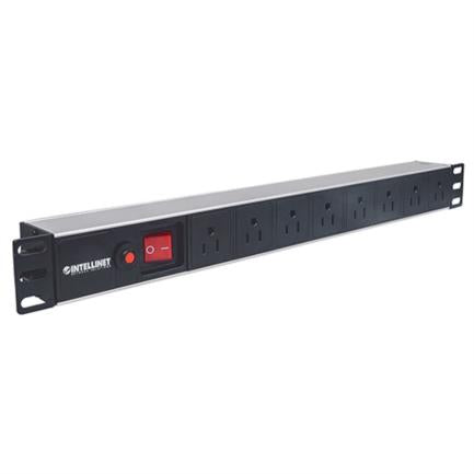 INTELLINET - Barra PDUIntellinet Gab/Rack 19" 1U Contra Sobrecarga On/Off 8 Contactos