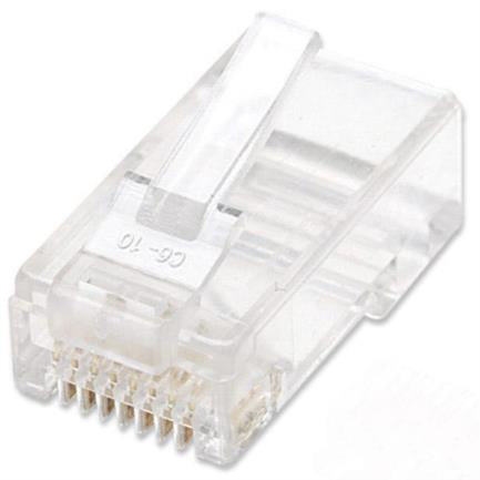 INTELLINET - Plug Intellinet RJ45 Cat 5e UTP Sólido 15 Micras Bote C/100 Pzas