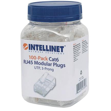 INTELLINET - Plug Intellinet RJ45 Cat 6 UTP Sólido Bote C/100 Pzas