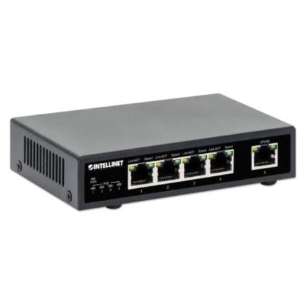 INTELLINET - Switch Intellinet PoE+ con 5 Puertos Gigabit Color Negro