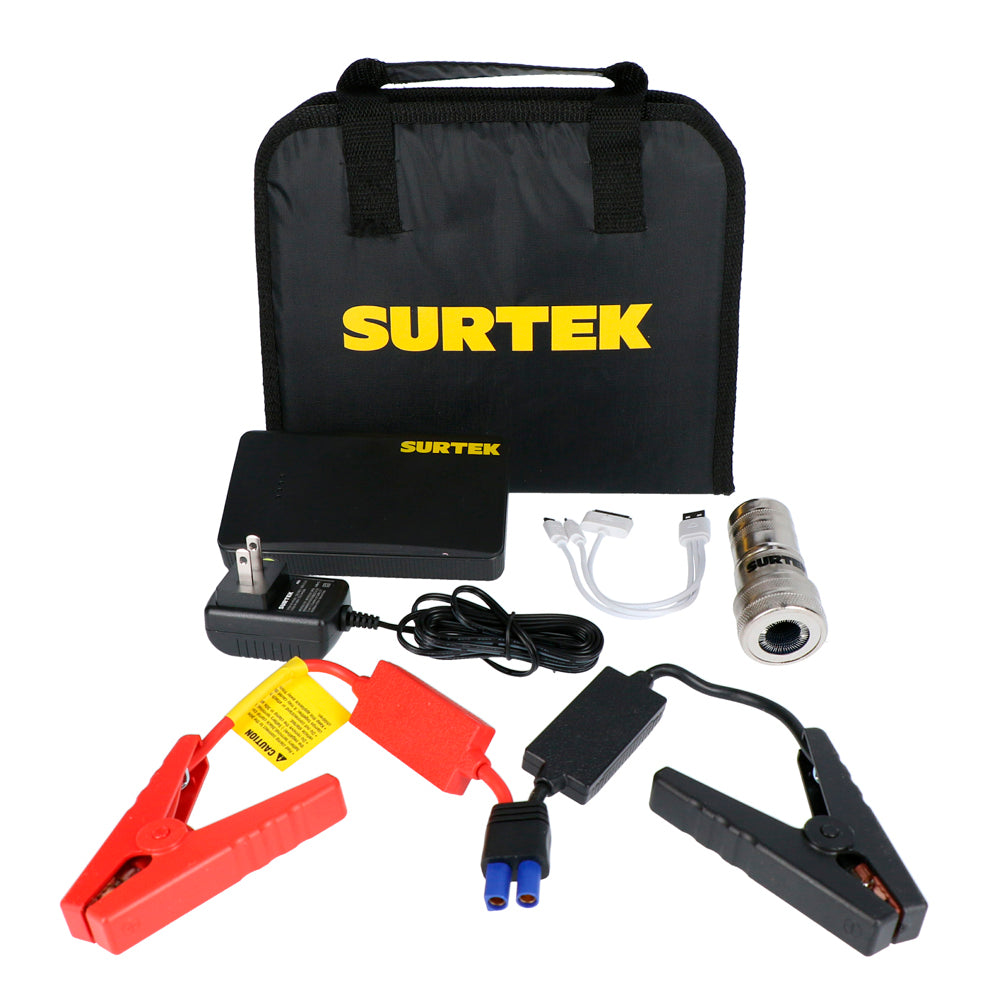Surtek - Juego de arrancador portátil con limpia terminales 3 pz