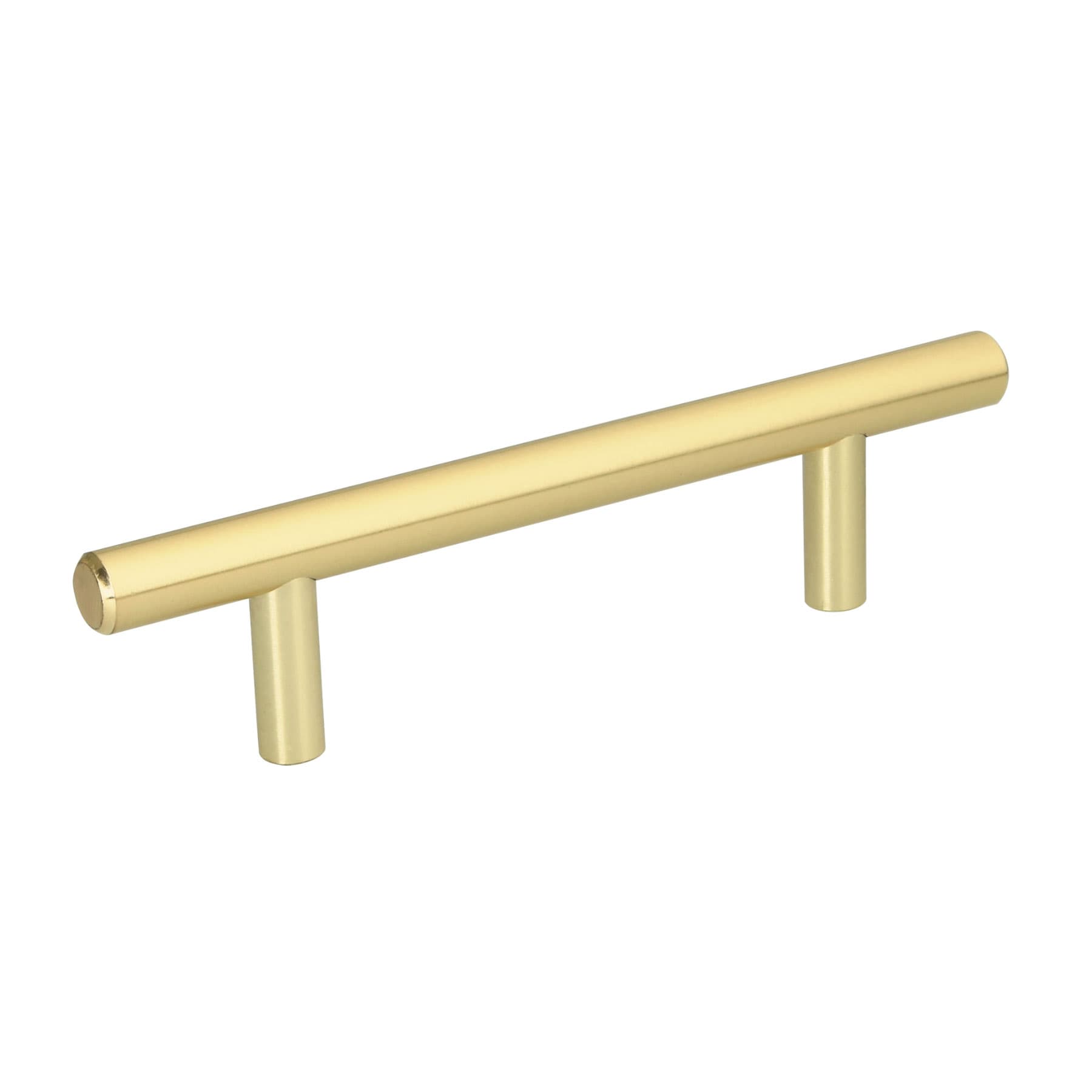 Jaladera de acero, 96mm, linea Cilindro, laton brillante