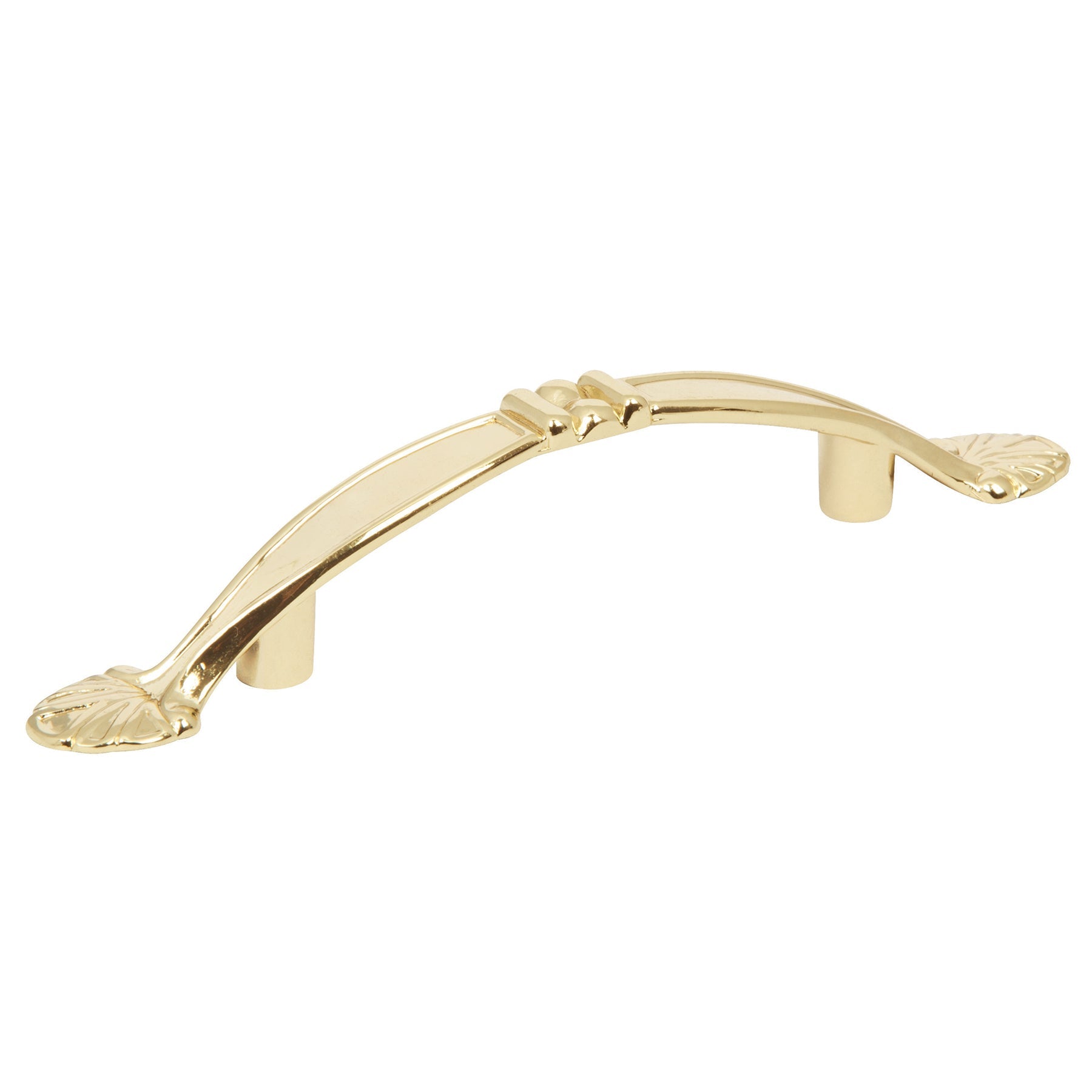 Jaladera metalica de 76 mm estilo 'Barroco', laton brillante