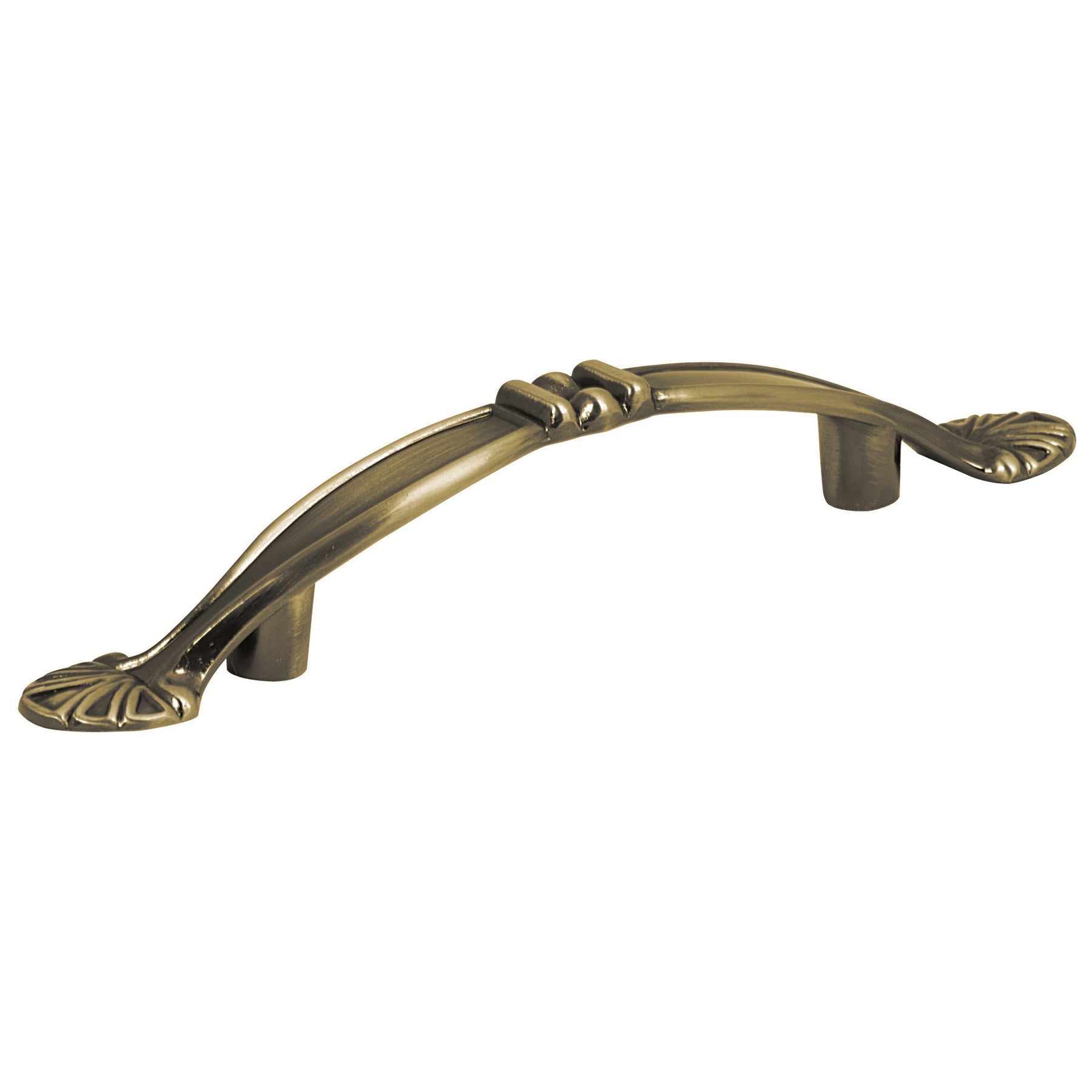 Jaladera metalica de 76 mm estilo 'Barroco', laton antiguo