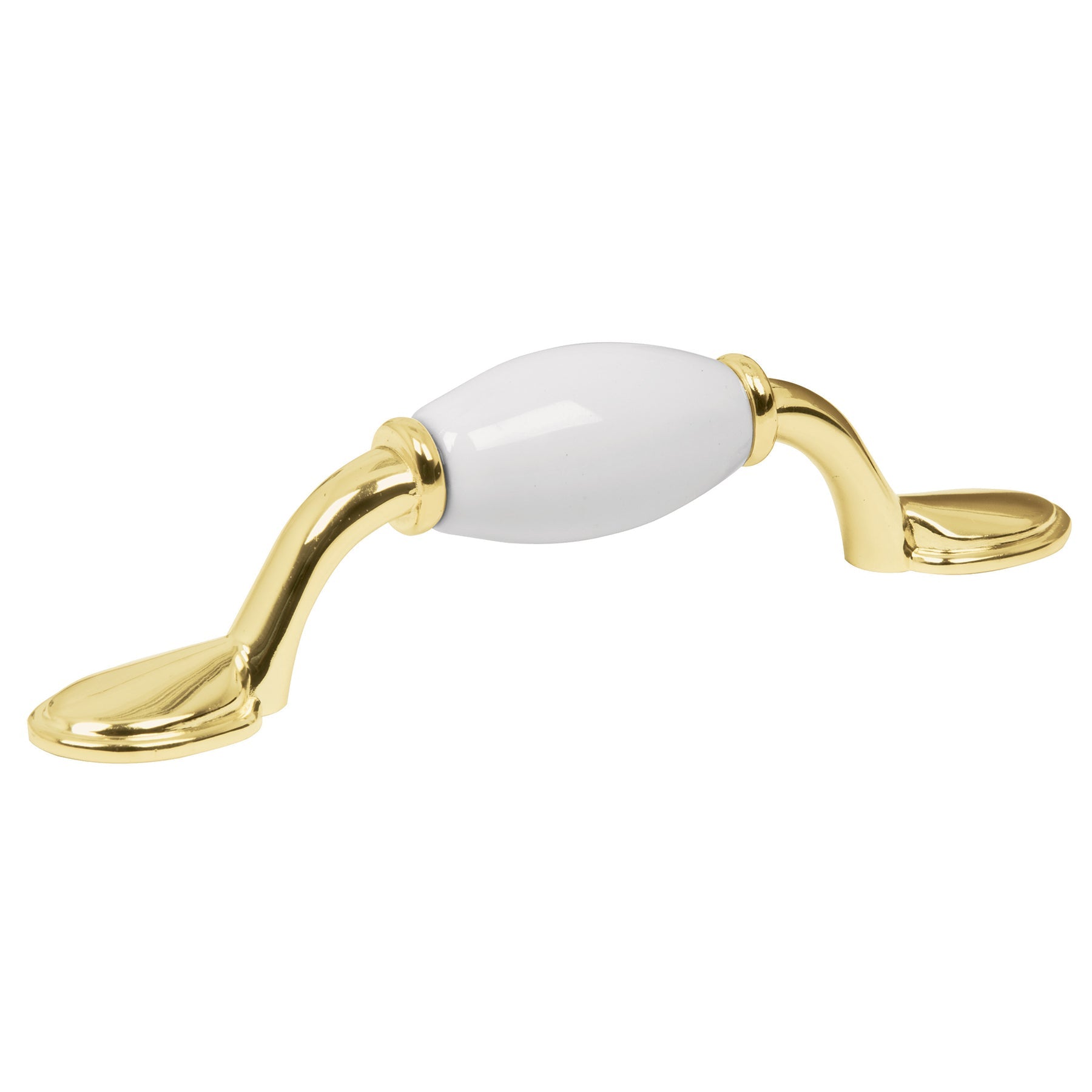 Jaladera metalica de 76 mm laton brillante, inserto ceramico