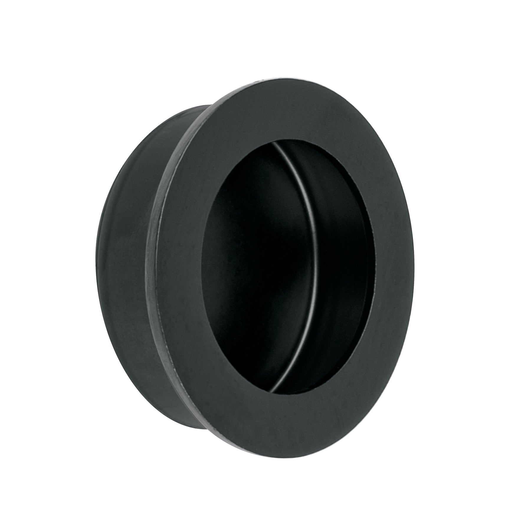 Jaladera de embutir circular No. 3 acabado negro
