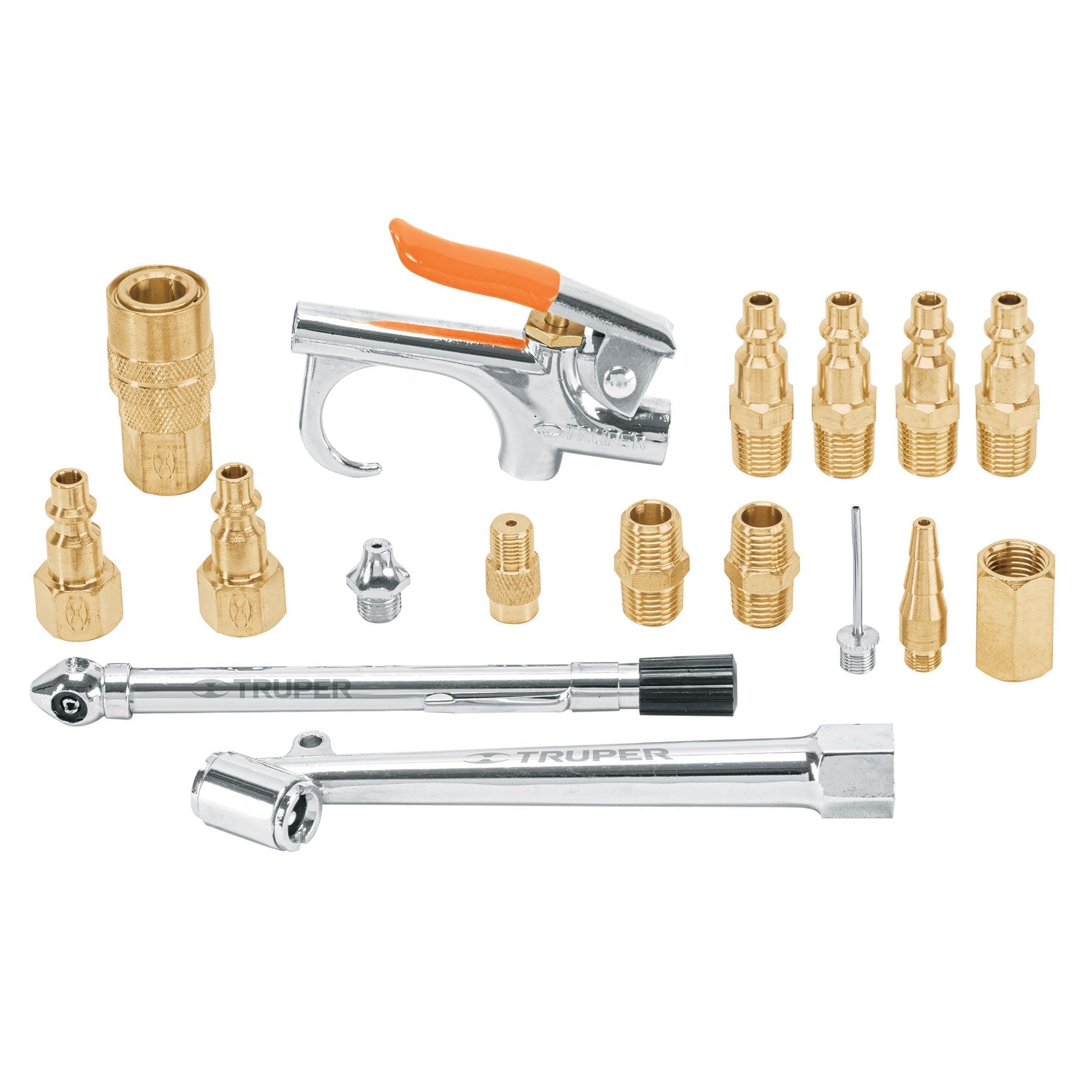 Juego de 17 accesorios neumaticos, cuerda 1/4' NPT, TRUPER