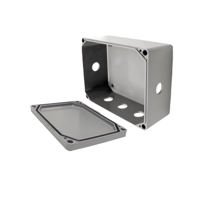 RAWELT - Caja de Unión de Aluminio con 6 salidas de 7/8" / Orificios 1 Izq - 1 Der - 4 en la parte inferior.