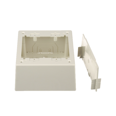 PANDUIT - Caja de Pared Superficial Doble, con Divisor Opcional, Uso Universal con Placas de Pared, Color Blanco Mate