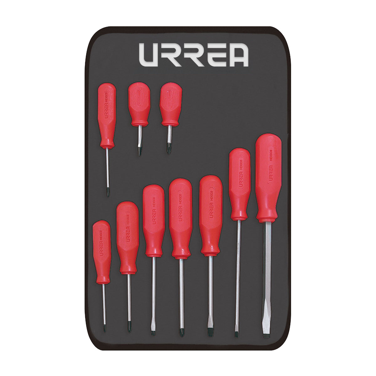 Urrea - Juego de 10 destornilladores serie R combinado