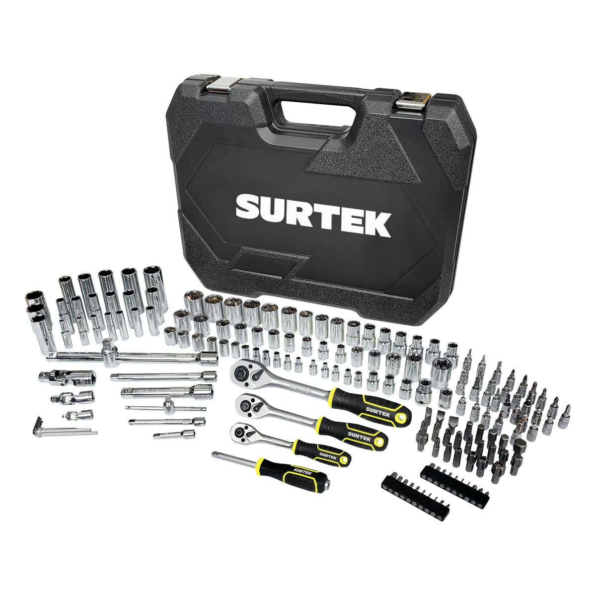 Surtek - Juego combinado de herramienta para mecánico 169 piezas, con maletín plástico