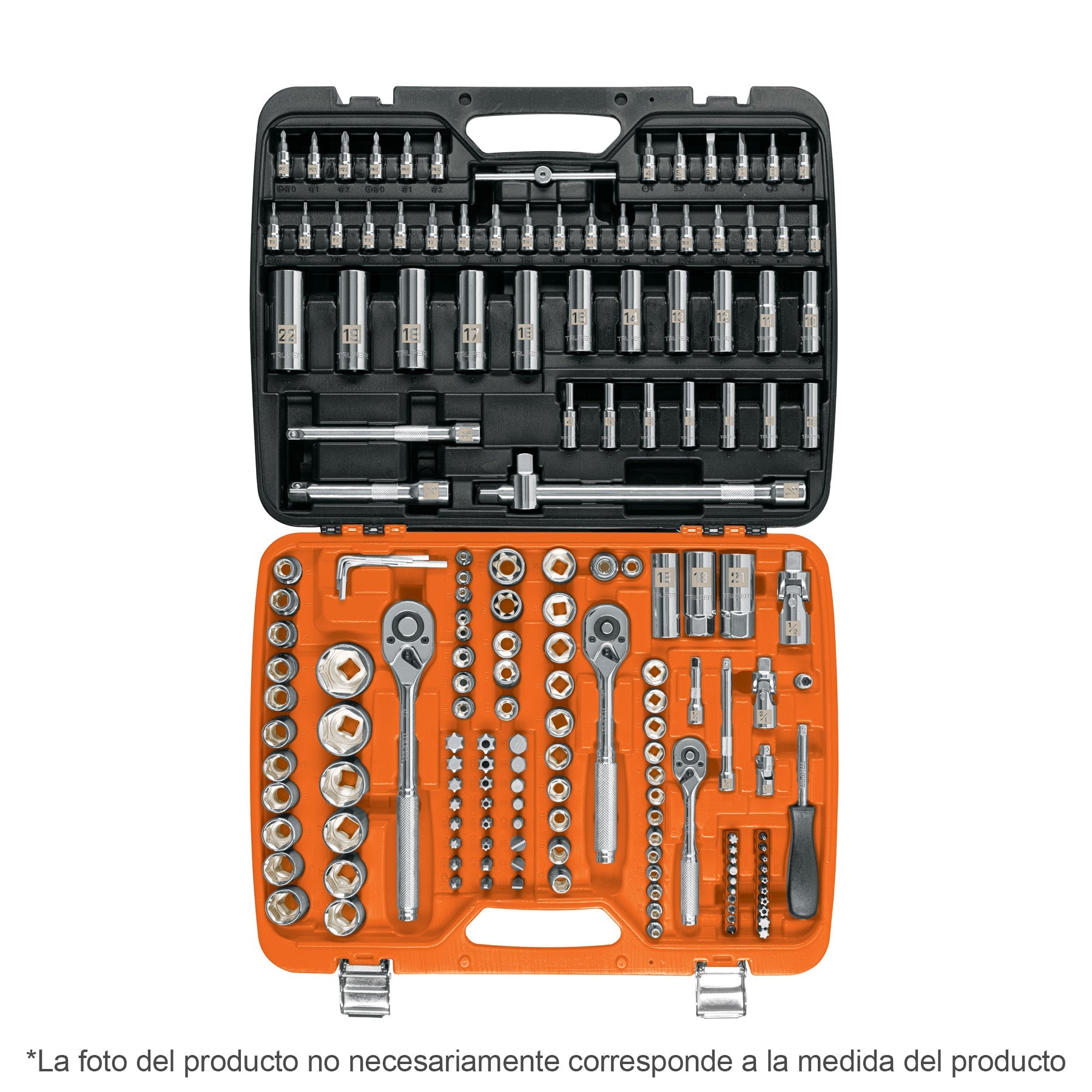 Juego de 172 herramientas 1/4', 3/8' y 1/2' mm p/mecanico