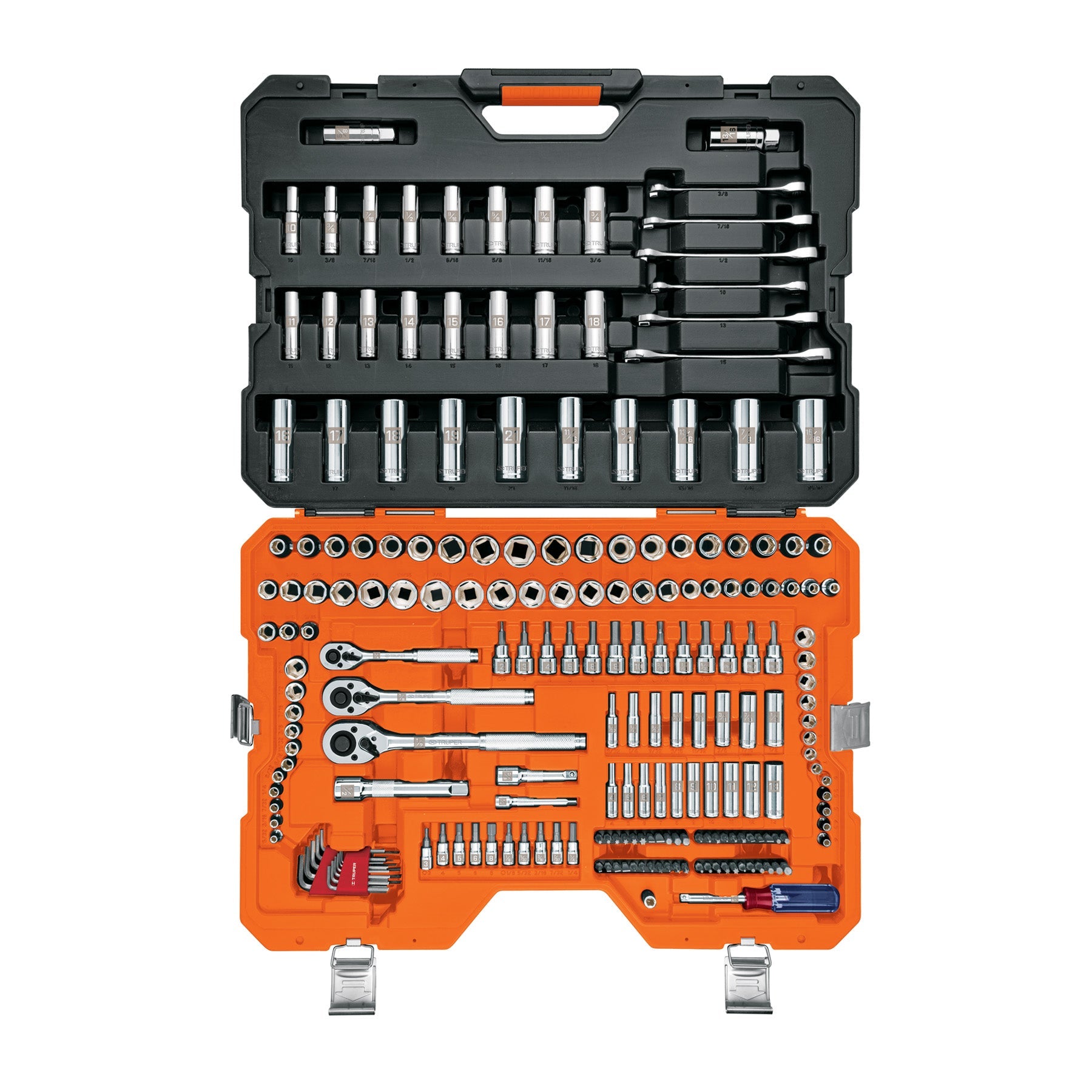 Juego 217 herramientas 1/4', 3/8' y 1/2' std y mm p/mecanico