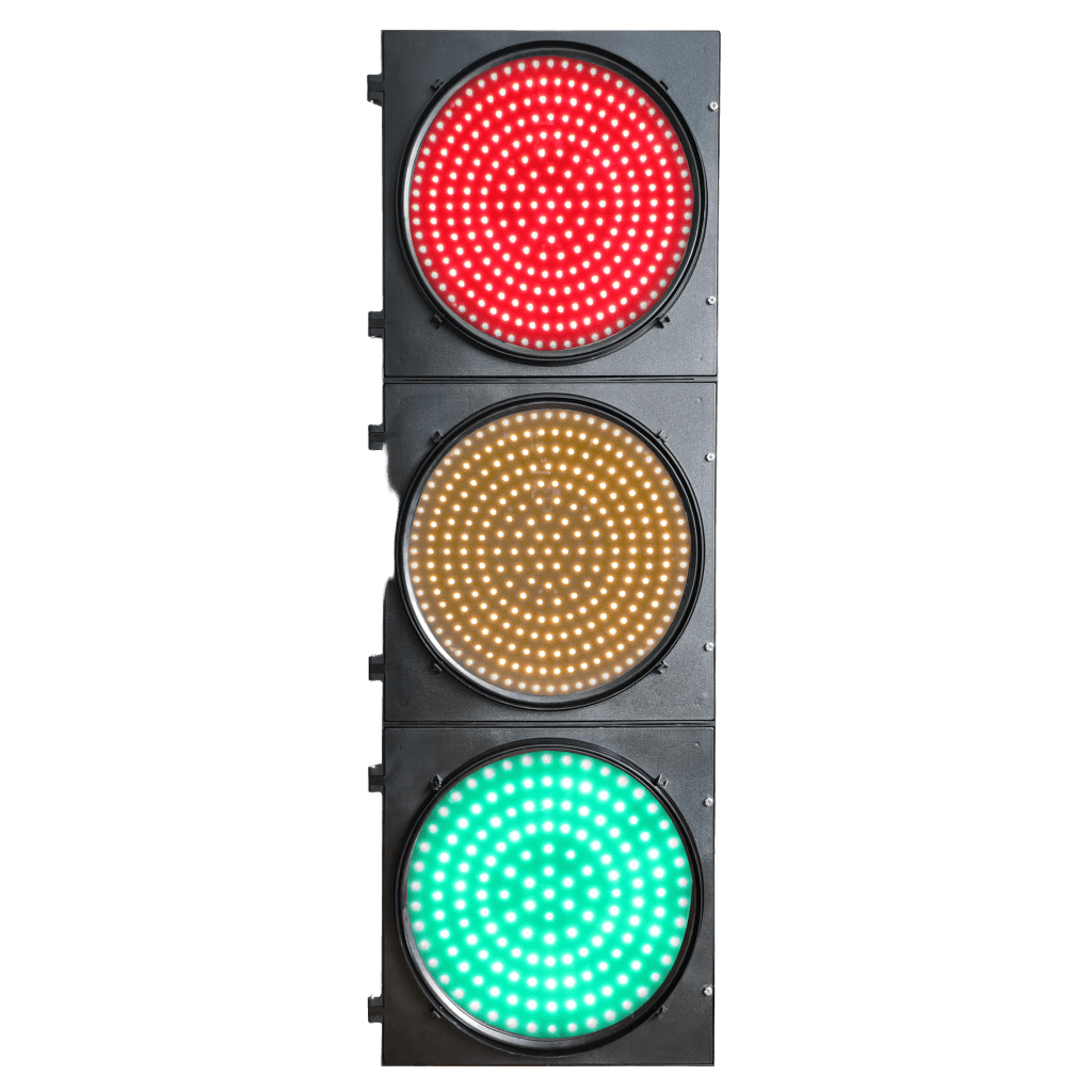 HIKVISION - Semáforo LED Full Ball, 300 mm, PC+ABS, IP53, 149 LEDs Rojo/Amarillo, 97 LEDs Verde, 400 m Visibilidad, 100.000 Horas Vida Útil
