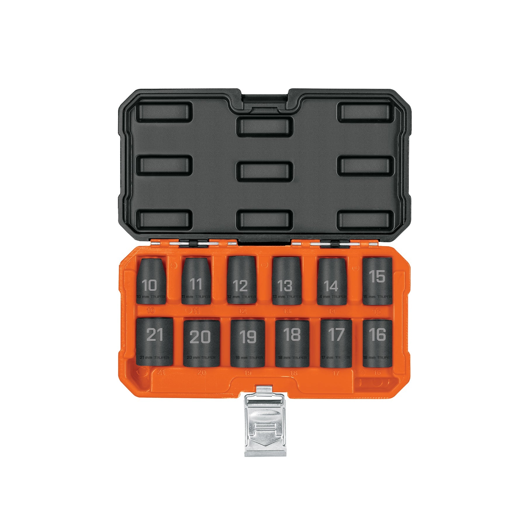 Juego de 12 dados de impacto cuadro 1/2', 6 puntas mm