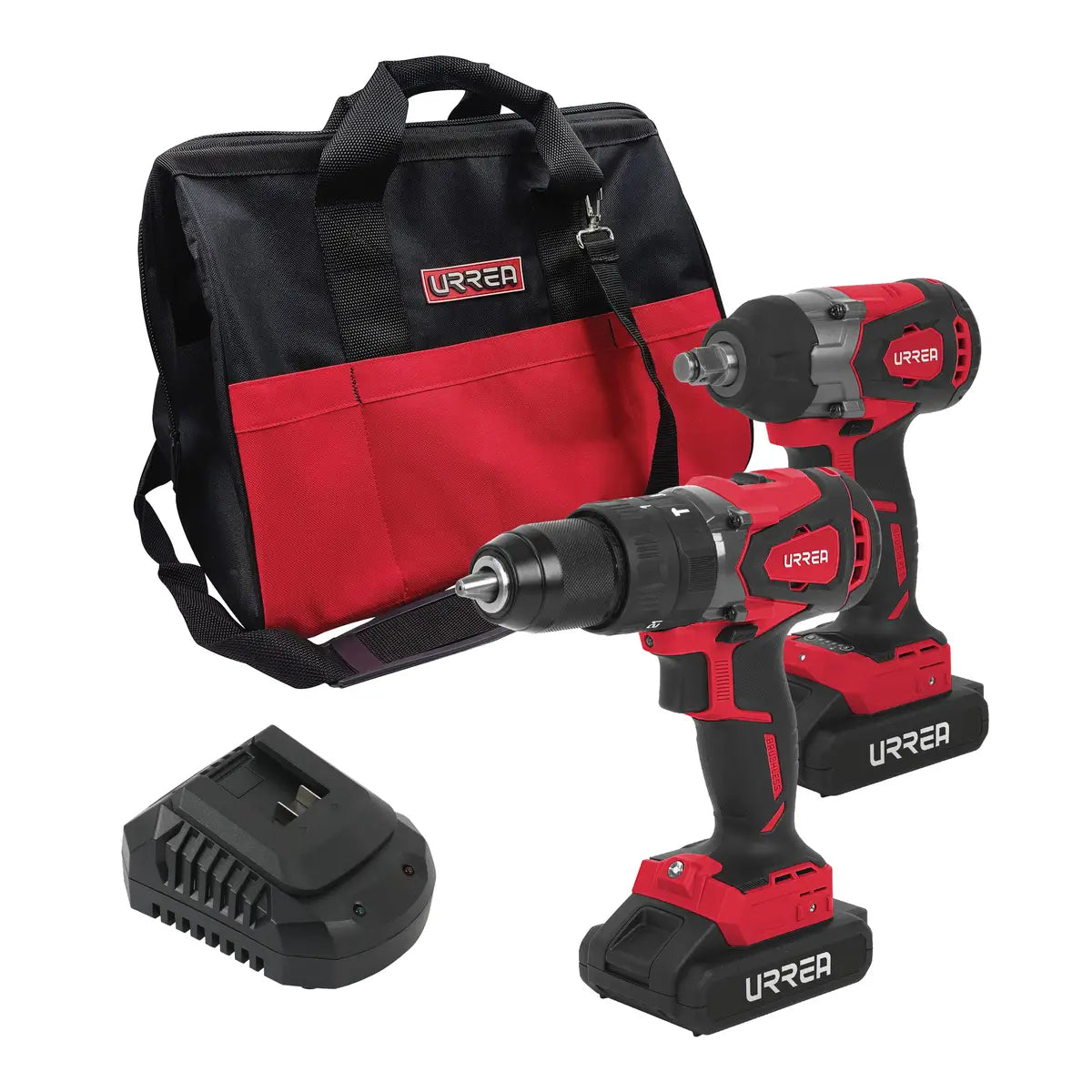 Foy - Juego de rotomartillo y pistola de impacto a batería Li-ion 20 V, 2 piezas en mochila