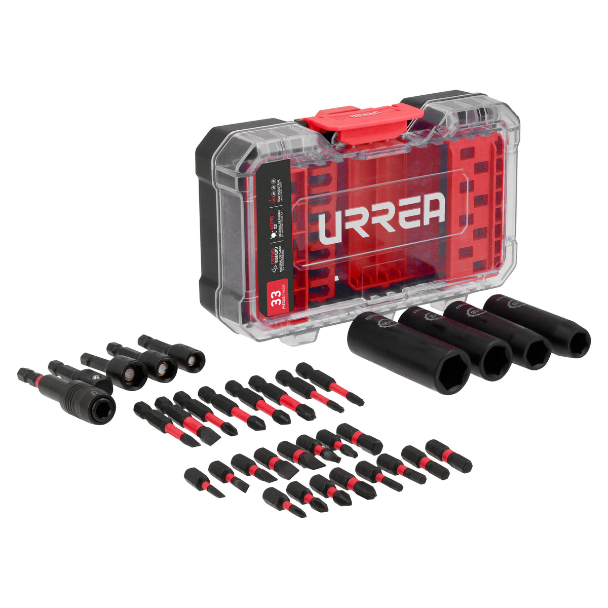 Urrea - Juego de puntas y dados de impacto, 33pz