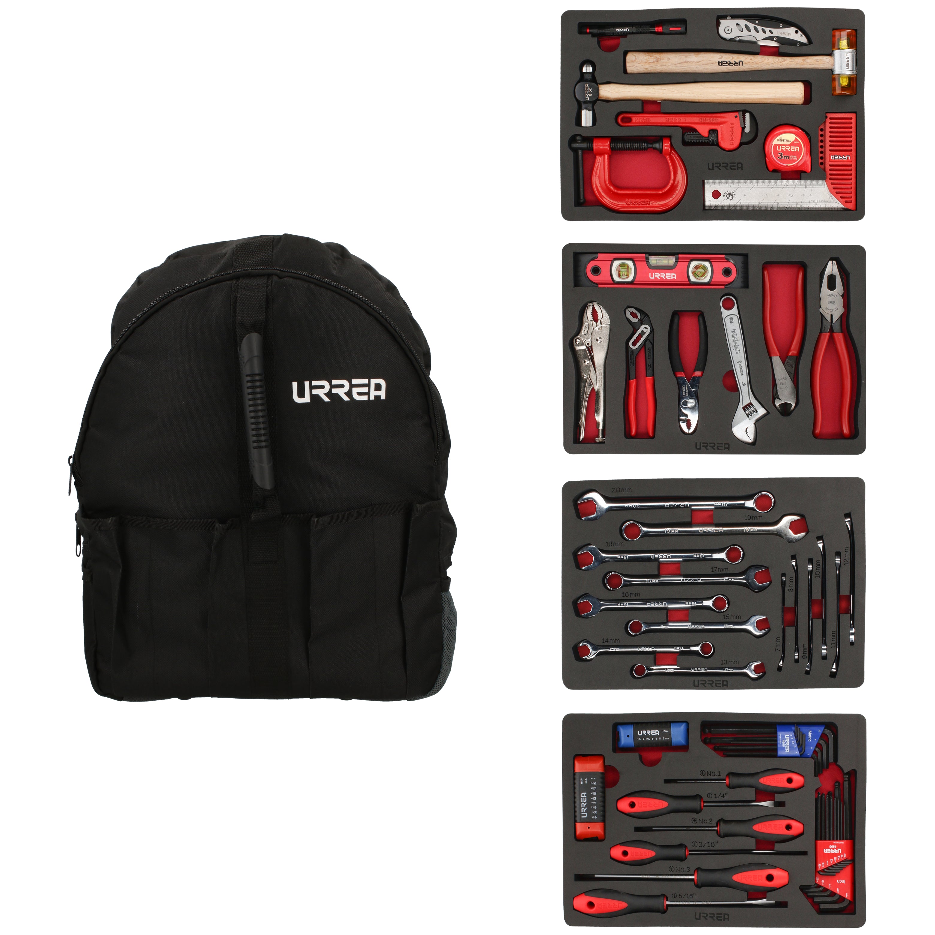 Urrea - Juego combinado de herramienta 39 piezas, con mochila