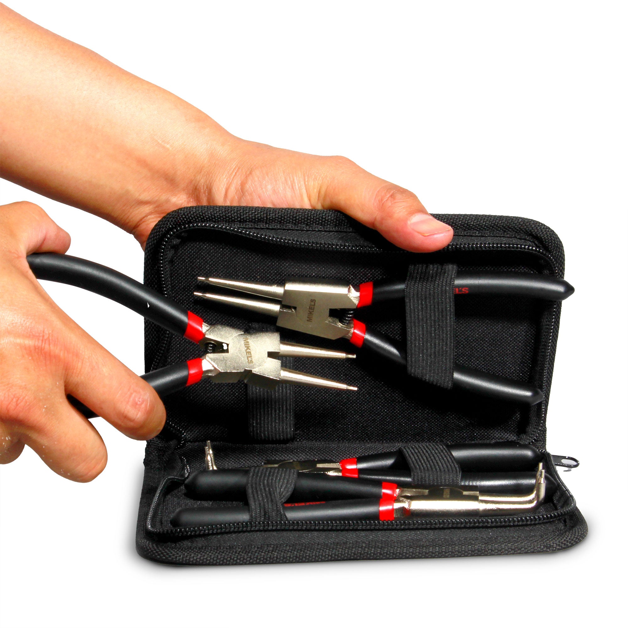 Juego de pinzas para anillos de retención 150 Mm (4 pzas)