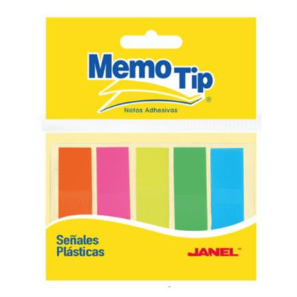 JANEL - BANDERITAS JANEL SEÑALES NEON PLASTICO 1/2"X1.69" C/24