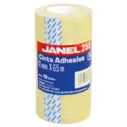 JANEL - Cinta Adhesiva Janel Económica 255 Polipropileno 0.012x65m Torre C/10 Pzas