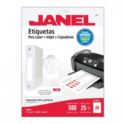 JANEL - Etiqueta Janel 108 Láser 25mm x 102mm J-5261 25 Hojas C/500 Etiquetas