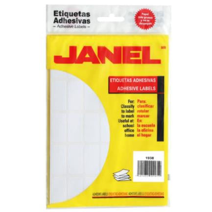 JANEL - Etiquetas Adhesivas Janel Clásicas Escolar No. 20 20x105mm Sobre C/280