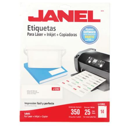 JANEL - Etiquetas Adhesivas Janel Láser J-5262 34x102mm C/350