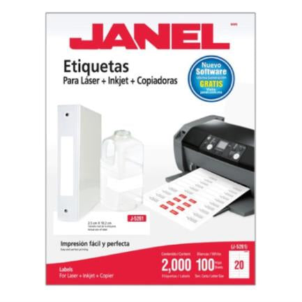 JANEL - Etiquetas Adhesivas Janel 109 Láser 25x102 100 Hojas C/2000