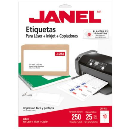 JANEL - Etiquetas Adhesivas Janel Láser J-5163 51x102mm C/1000