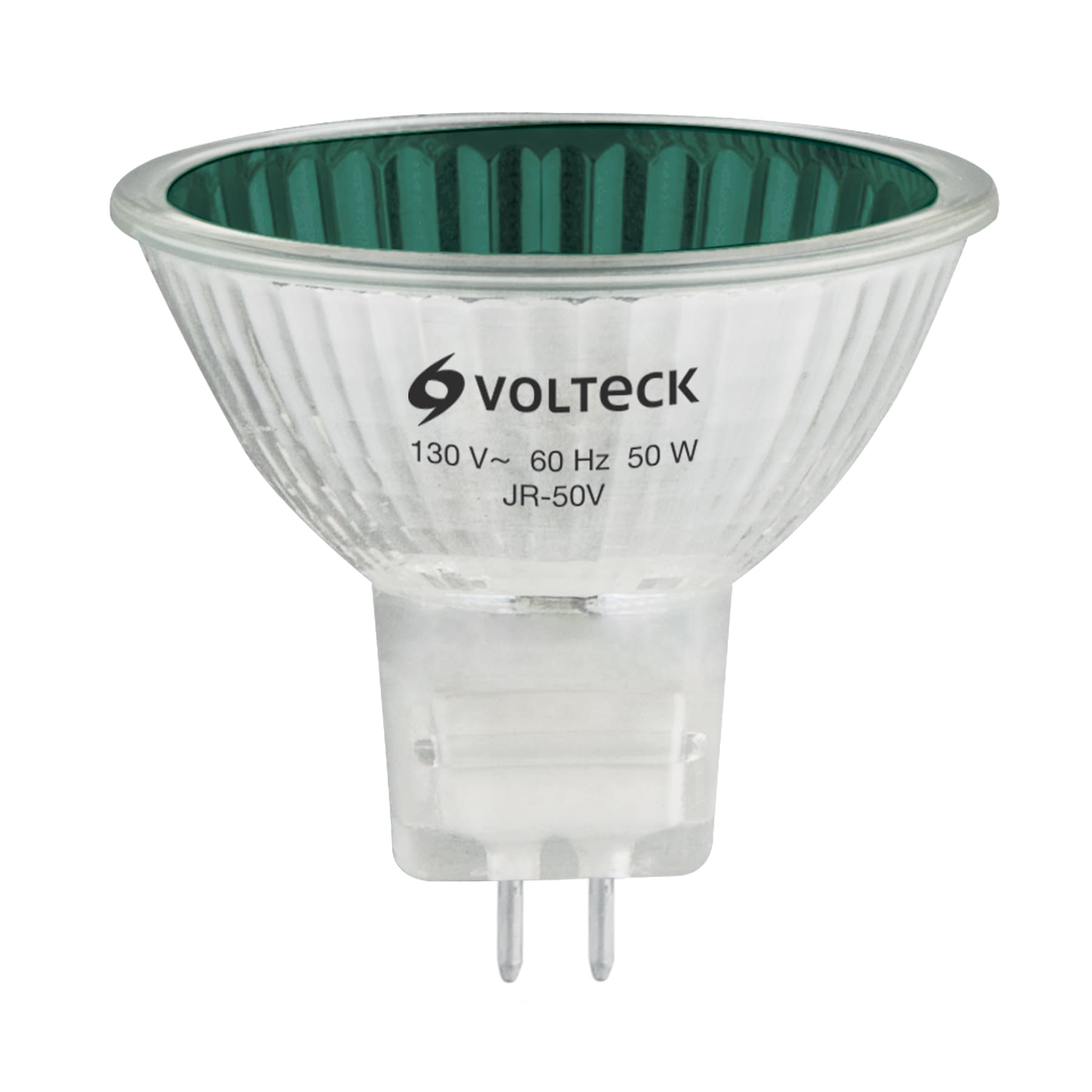 Lampara de halogeno verde 50 W tipo MR16 en caja, Volteck