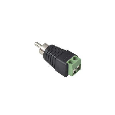 EPCOM POWERLINE - Adaptador RCA Macho Tipo Jack Polarizado / Terminales Tipo Tornillo / Polarizado (+/-) / Recomendado para Video y Audio en Sistemas de Video Vigilancia a 2 Hilos