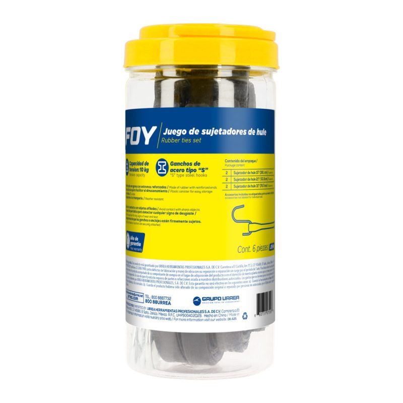 Foy - Jgo sujetador hule 6pz