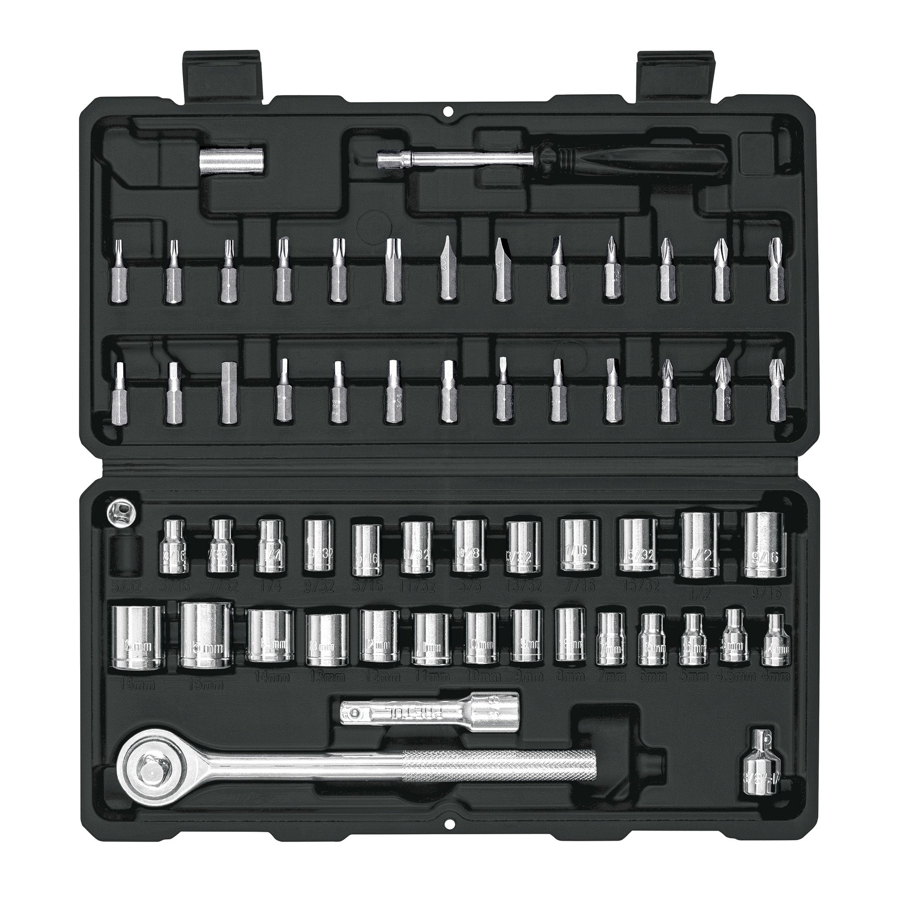 Juego de 60 herramientas 1/4' y 3/8' para mecanico, Pretul