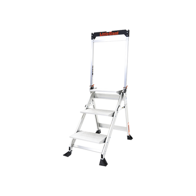 LITTLE GIANT LADDER SYSTEMS - Escalera de Tijera con Punto de Apoyo Anti-caídas de 0.67 m (Nivel de Pie), con Peldaños JUMBO, (SKU 11903).