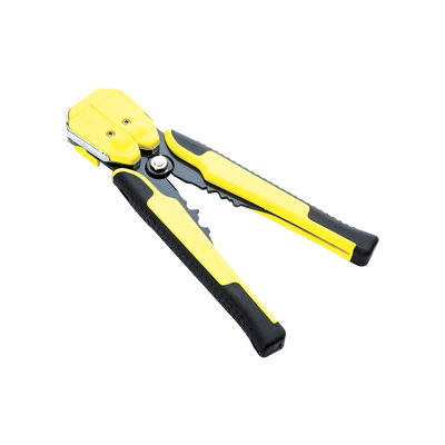 EPCOM POWERLINE - Pinza multifuncional Pelacables, con terminal de pestaña, prensado automático de color amarillo.