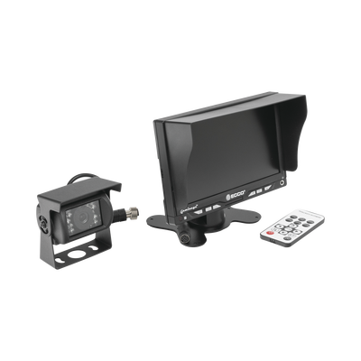 ECCO - Sistema Profesional Alámbrico  de Cámara de Reversa y Monitor para Vehículos de Trabajo y Montacargas