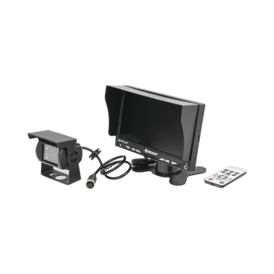 ECCO - Sistema Profesional Alámbrico  de Cámara de Reversa y Monitor para Vehículos de Trabajo y Montacargas