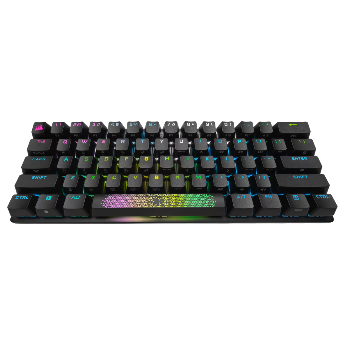 CORSAIR - Teclado Mecánico Corsair K70 Pro Mini Inalámbrico RGB 60 Switch Cherry MX Rojo/Blanco