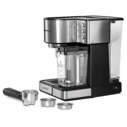 KOBLENZ - Cafetera Koblenz CKM-1350 en Color Negro con Acero Inoxidable Prepara Café Espresso Capiccino y Late 1350 Watts