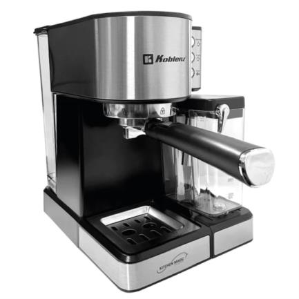 KOBLENZ - Cafetera Koblenz CKM-1350 en Color Negro con Acero Inoxidable Prepara Café Espresso Capiccino y Late 1350 Watts