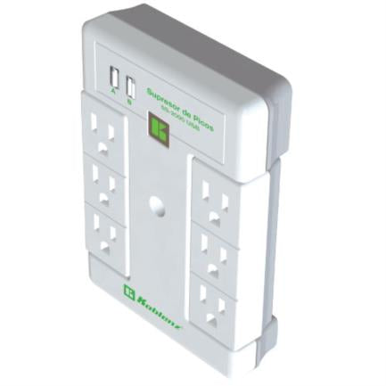 KOBLENZ - Supresor Picos Koblenz SS2000 USB 2000 Joules 6 Contactos 2 Puertos USB