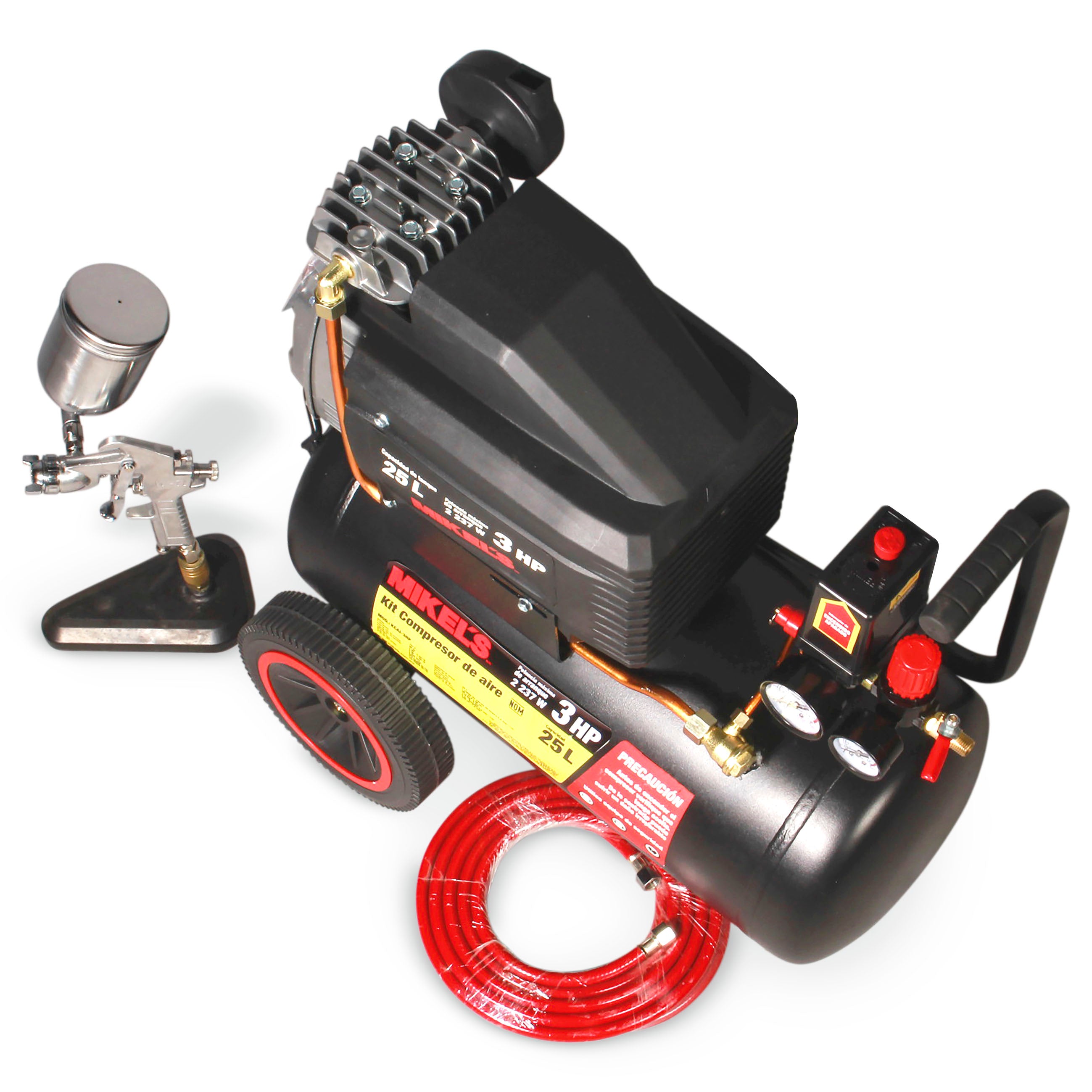 Compresor de aire 3 HP con kit neumático (25 lts)