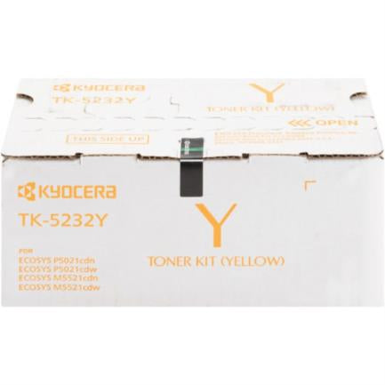 KYOCERA - Tóner Kyocera TK-5232Y Alta Capacidad 2.2K Páginas Compatible P5021cdn/P5021cdw/M5521cdn/M5521cdw Color Amarillo