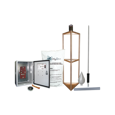 TOTAL GROUND - Kit de Pararrayo con Punta con Diámetro de Protección de 300 metros.