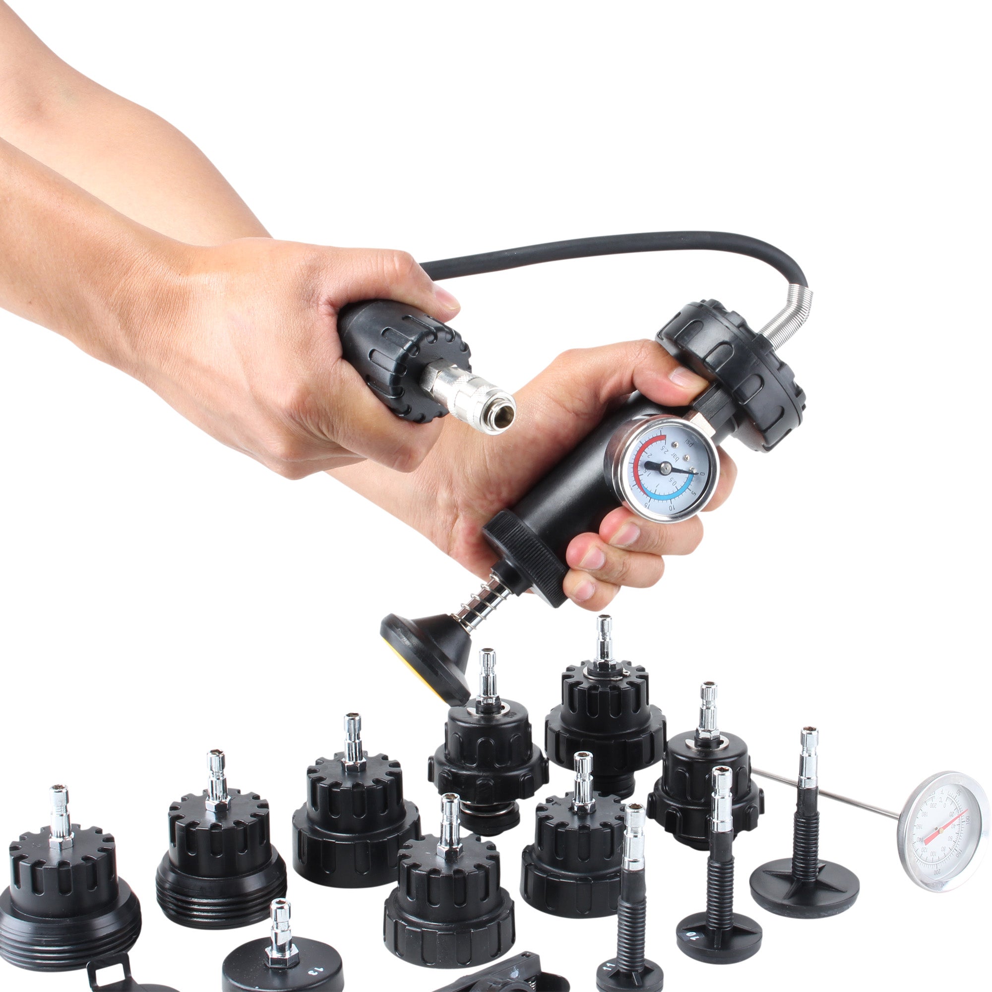 Kit detector de fugas para sistema de enfriamiento automotriz