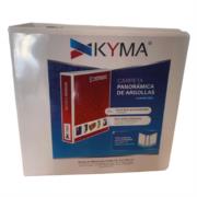 KYMA - Carpeta Panorámica Kyma de Vinil Tamaño Carta 2 1/2" Aro en "D" Blanca