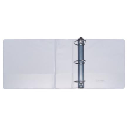 KYMA - Carpeta Panorámica Kyma de Vinil Tamaño Carta 4" Aro en "D" Blanca
