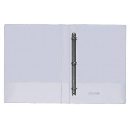 KYMA - Carpeta Panorámica Kyma de Vinil Tamaño Oficio 1" Aro en "O" Blanca