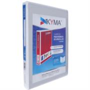 KYMA - Carpeta Panorámica Kyma de Vinil Tamaño Oficio 1" Aro en "O" Blanca